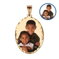 Medium Oval w/ Diamond Cut Edge Photo Pendant Jewelry-Jewelry-Photograve-Afterlife Essentials