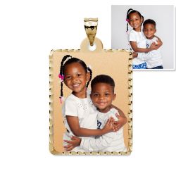 Petite Rectangle w/ Diamond Cut Edge Photo Pendant Jewelry-Jewelry-Photograve-Afterlife Essentials