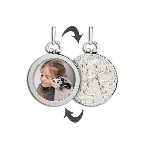 Sterling Silver Open Face Photo Pendant w/ Grooved Back Jewelry-Jewelry-Photograve-Sterling Silver-3/4" X 3/4"-Afterlife Essentials