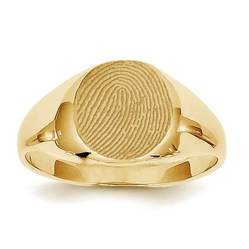 Unisex Custom Round Fingerprint Signet Ring Jewelry-Jewelry-Photograve-Afterlife Essentials