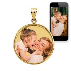 Medium Round w/ Bezel Frame & Protective Crystal Photo Pendant Jewelry-Jewelry-Photograve-Afterlife Essentials
