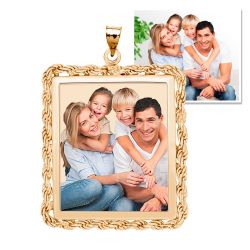 Square w/ Rope Frame Photo Pendant Jewelry-Jewelry-Photograve-Afterlife Essentials