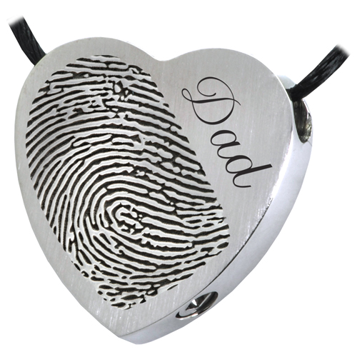 Heart Halfprint + Name Jewelry Pendant Cremation Jewelry-Jewelry-New Memorials-Stainless Steel-Chamber (for ashes)-Afterlife Essentials