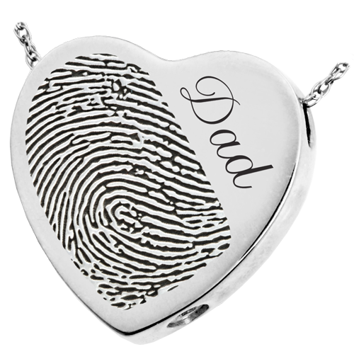 Heart Halfprint + Name Jewelry Pendant Cremation Jewelry-Jewelry-New Memorials-925 Sterling Silver-Chamber (for ashes)-Afterlife Essentials