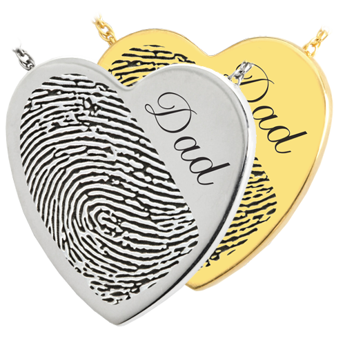 Heart Halfprint + Name Jewelry Pendant Cremation Jewelry-Jewelry-New Memorials-Afterlife Essentials