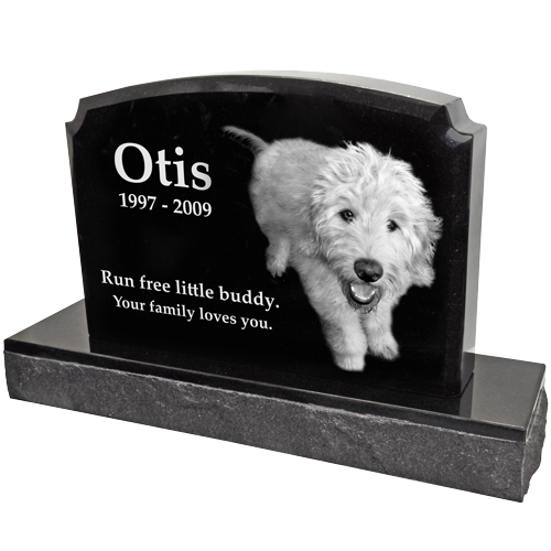 Pet Photo Laser Engraved Granite Headstone- Traditional-Headstones-New Memorials-Afterlife Essentials