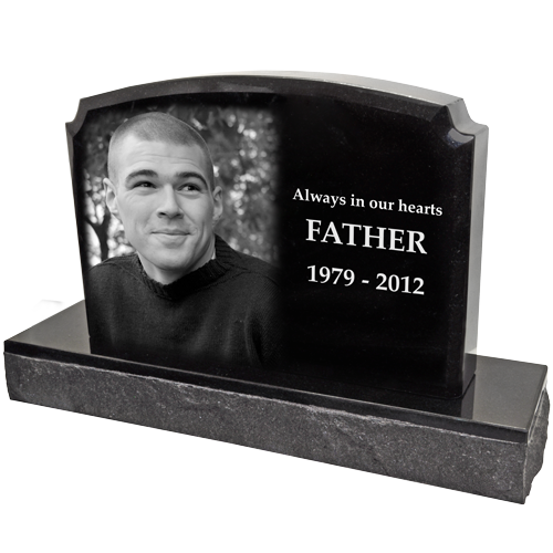 Photo Laser Engraved Granite Headstone- Traditional-Headstones-New Memorials-Afterlife Essentials