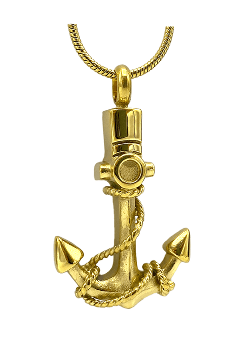 Anchor Pendant with Chain-Jewelry-Bogati-gold-tone-Afterlife Essentials