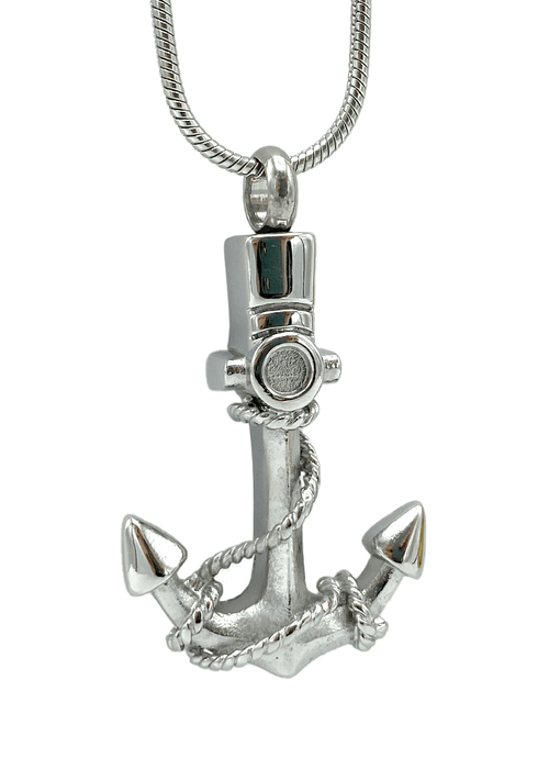 Anchor Pendant with Chain-Jewelry-Bogati-silver-tone-Afterlife Essentials