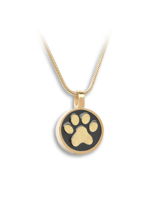 Circle with Paw Print – Pendant with Chain-Jewelry-Bogati-Gold-Afterlife Essentials