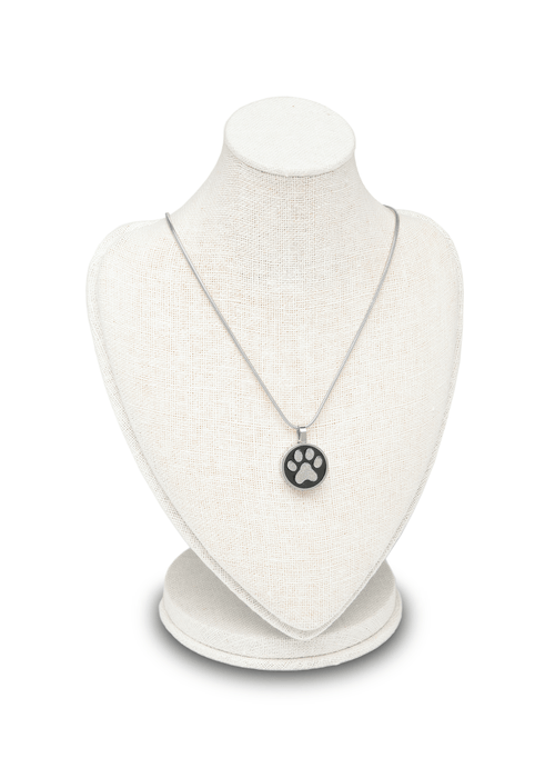 Circle with Paw Print – Pendant with Chain-Jewelry-Bogati-Afterlife Essentials