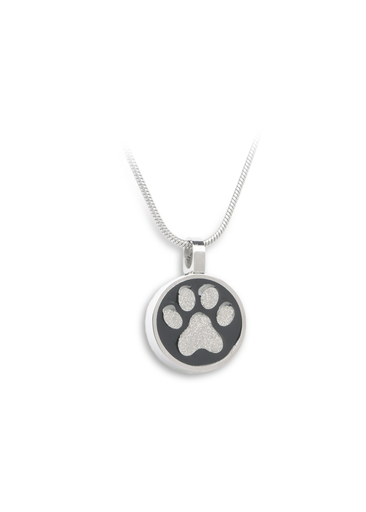 Circle with Paw Print – Pendant with Chain-Jewelry-Bogati-Silver-Afterlife Essentials