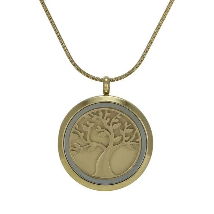 Round Pendant Companion Tree Necklace Cremation Jewelry-Jewelry-Terrybear-Bronze-Afterlife Essentials