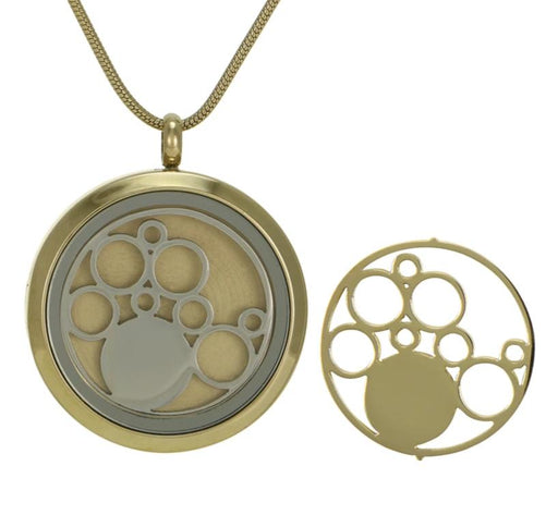 Round Pendant Circles Necklace Cremation Jewelry (2 inserts)-Jewelry-Terrybear-Afterlife Essentials