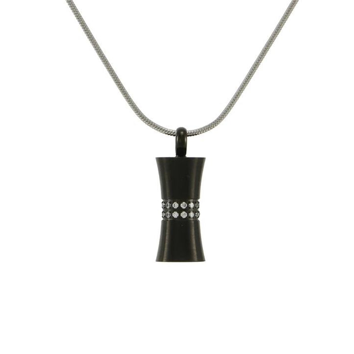 Hourglass Necklace Cremation Jewelry-Jewelry-Terrybear-Onyx-Afterlife Essentials