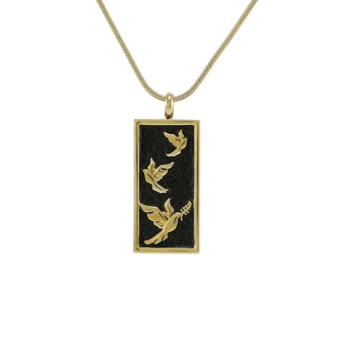 Embossed Doves Necklace Cremation Jewelry-Jewelry-Terrybear-Bronze-Afterlife Essentials