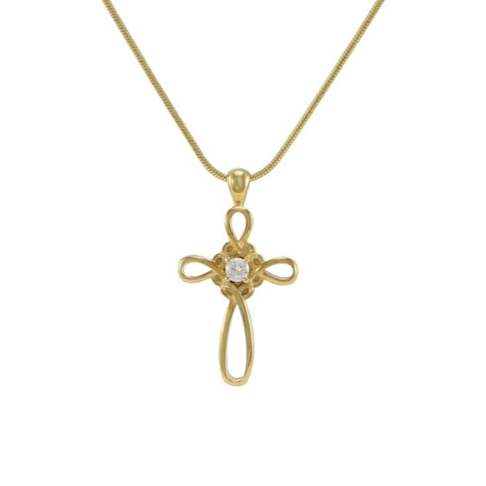 Infinity Cross Necklace Cremation Jewelry-Jewelry-Terrybear-Bronze-Afterlife Essentials