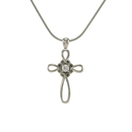 Infinity Cross Necklace Cremation Jewelry-Jewelry-Terrybear-Pewter-Afterlife Essentials