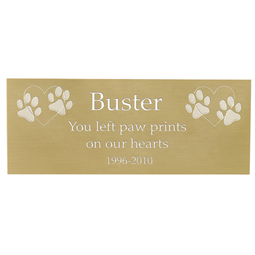 Engraved Pet Memorial Plaque- Large Brass Finish-Plaques-New Memorials-Afterlife Essentials
