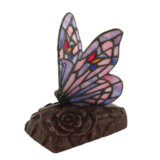 Tiffany Style LED Purple Butterfly Lamp Keepsake Cremation Urn-Cremation Urns-Terrybear-Afterlife Essentials