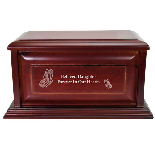 Classic Cherry Finish Wood Urn - Raised Panel-Cremation Urns-New Memorials-Afterlife Essentials
