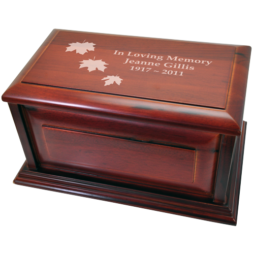 Classic Cherry Finish Wood Urn - Raised Panel-Cremation Urns-New Memorials-Afterlife Essentials