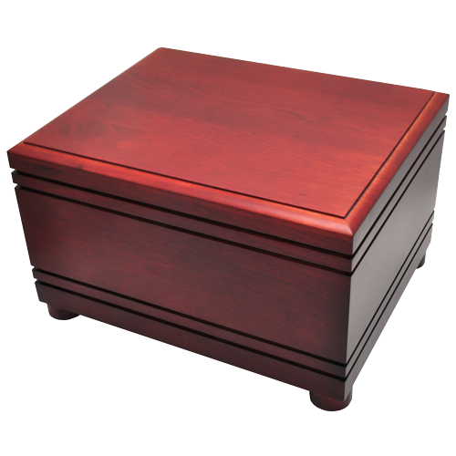 Cherry Finish Grooved Horizontal Wood Urn 350 cu in Cremation Urn-Cremation Urns-New Memorials-Afterlife Essentials