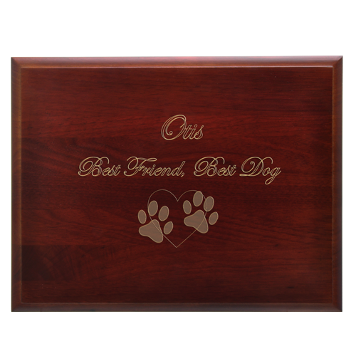 Cherry Finish Grooved Horizontal Wood Urn Large Dog Urns-Cremation Urns-New Memorials-Afterlife Essentials