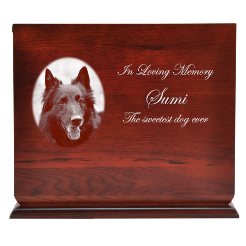 Cherry Finish Slide Top Wood Dog Pet 200 cu in Cremation Urn-Cremation Urns-New Memorials-Afterlife Essentials