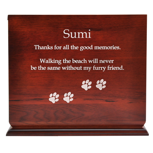 Cherry Finish Slide Top Wood Dog Pet 200 cu in Cremation Urn-Cremation Urns-New Memorials-Afterlife Essentials
