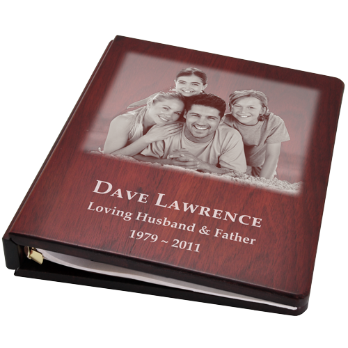 Funeral Guest Book Wooden Binder- Family Photo Option-Accessories-New Memorials-Afterlife Essentials