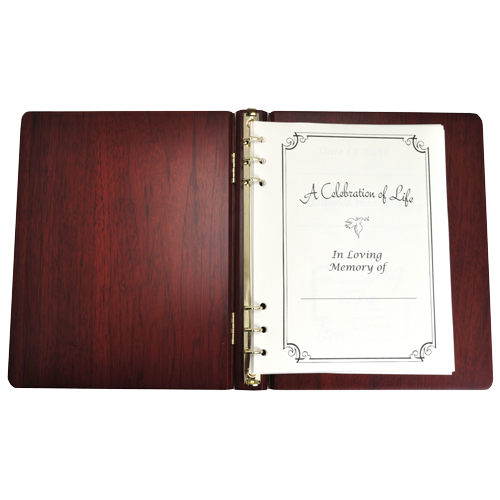 Funeral Guest Book Wooden Binder- Fingerprint Option-Accessories-New Memorials-Afterlife Essentials