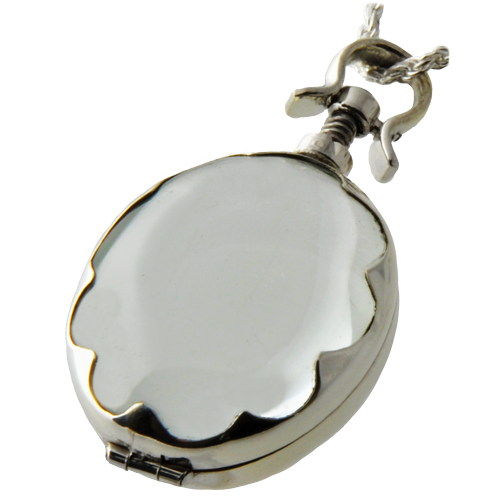 Victorian Glass Oval Scalloped Locket (Not For Ashes) Pet Cremation Jewelry-Jewelry-New Memorials-Afterlife Essentials