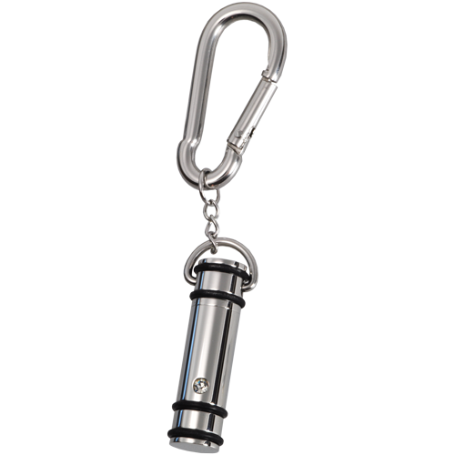 Stainless Steel Striped Cylinder W/ Crystal Keychain-Jewelry-New Memorials-Afterlife Essentials