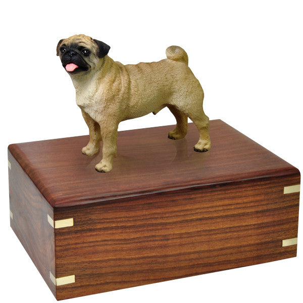 Pug Pet Wood Cremation Urn-Cremation Urns-New Memorials-Afterlife Essentials