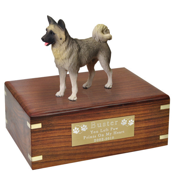 Akita Gray Pet Wood Cremation Urn-Cremation Urns-New Memorials-Afterlife Essentials