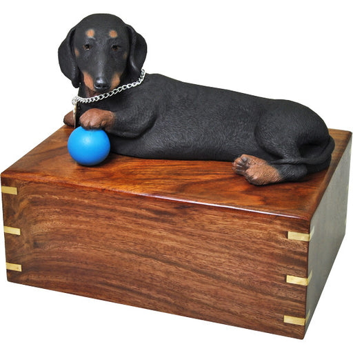 Dachshund Black Pet Wood Cremation Urn-Cremation Urns-New Memorials-Afterlife Essentials