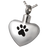 Pet Cremation Jewelry Stainless Steel Paw My Heart - Wide Heart-Jewelry-New Memorials-Afterlife Essentials