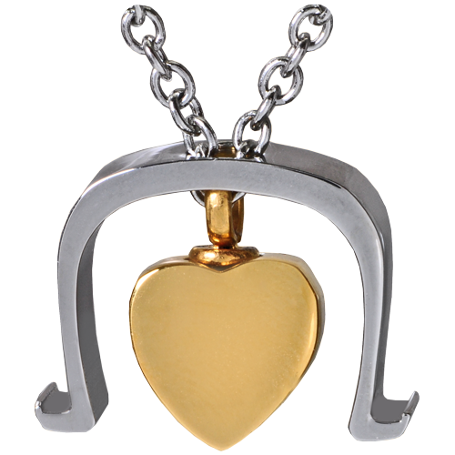 Stainless Steel Bold Heart Cremation Jewelry-Jewelry-New Memorials-Free Black Satin Cord-Afterlife Essentials
