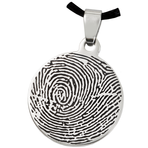Stainless Steel Round Fingerprint Fingerprint Memorial Jewelry-Jewelry-New Memorials-Full-Coverage-Afterlife Essentials