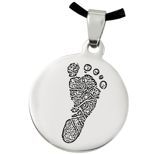 Stainless Steel Round Footprint Fingerprint Memorial Jewelry-Jewelry-New Memorials-Afterlife Essentials