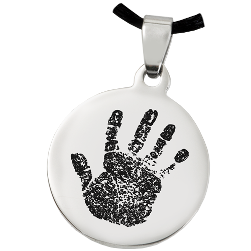 Stainless Steel Round Handprint Fingerprint Memorial Jewelry-Jewelry-New Memorials-Afterlife Essentials