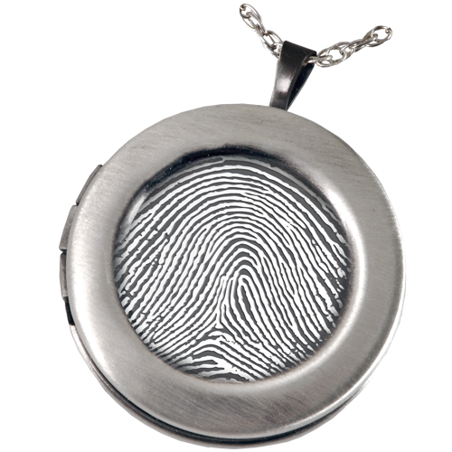 Fingerprint Sterling Silver Round Photo Locket Memorial Jewelry-Jewelry-New Memorials-Afterlife Essentials