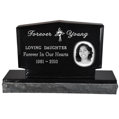 Photo Laser Engraved Granite Headstone- Diamond-Headstones-New Memorials-Afterlife Essentials
