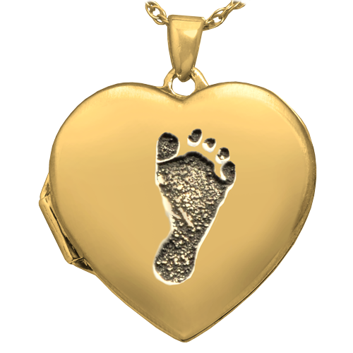 Heart Double Photo Locket Footprint Fingerprint Pendant Memorial Jewelry-Jewelry-New Memorials-Afterlife Essentials