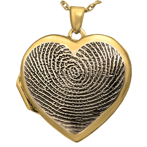 Heart Double Photo Locket Fingerprint Pendant Memorial Jewelry-Jewelry-New Memorials-Afterlife Essentials