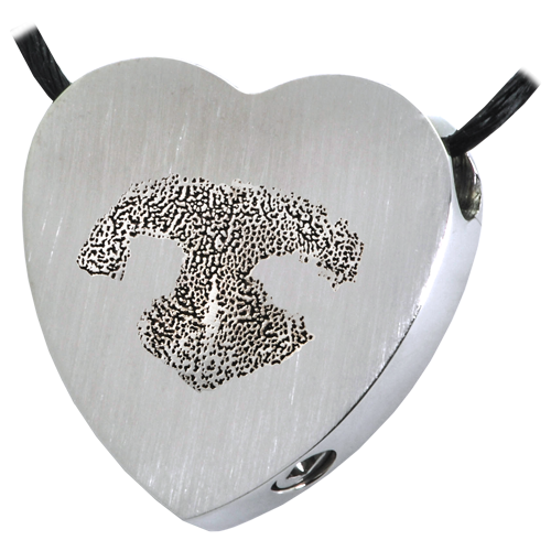 B&B Heart Actual Noseprint Pet Cremation Jewelry-Jewelry-New Memorials-Stainless Steel-Chamber (for ashes)-Afterlife Essentials