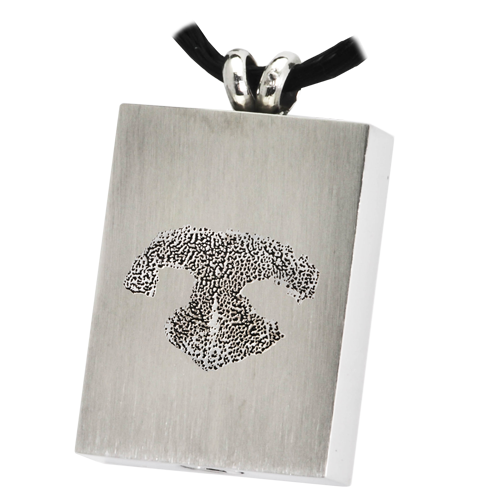 B&B Rectangle Actual Noseprint Cremation Jewelry-Jewelry-New Memorials-Afterlife Essentials