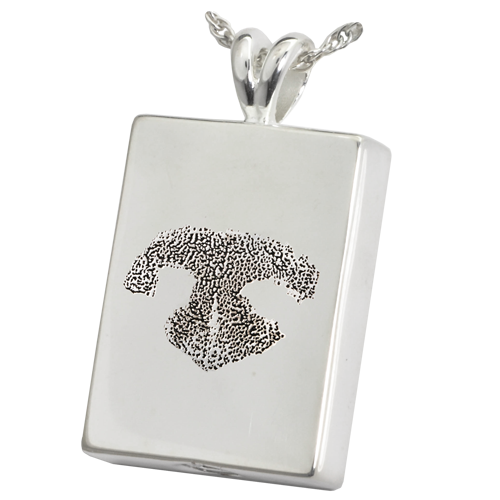 B&B Rectangle Actual Noseprint Cremation Jewelry-Jewelry-New Memorials-Afterlife Essentials