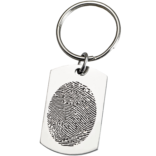 Large Stainless Steel Dog Tag Fingerprint Fingerprint Memorial Key Chain-Jewelry-New Memorials-Afterlife Essentials